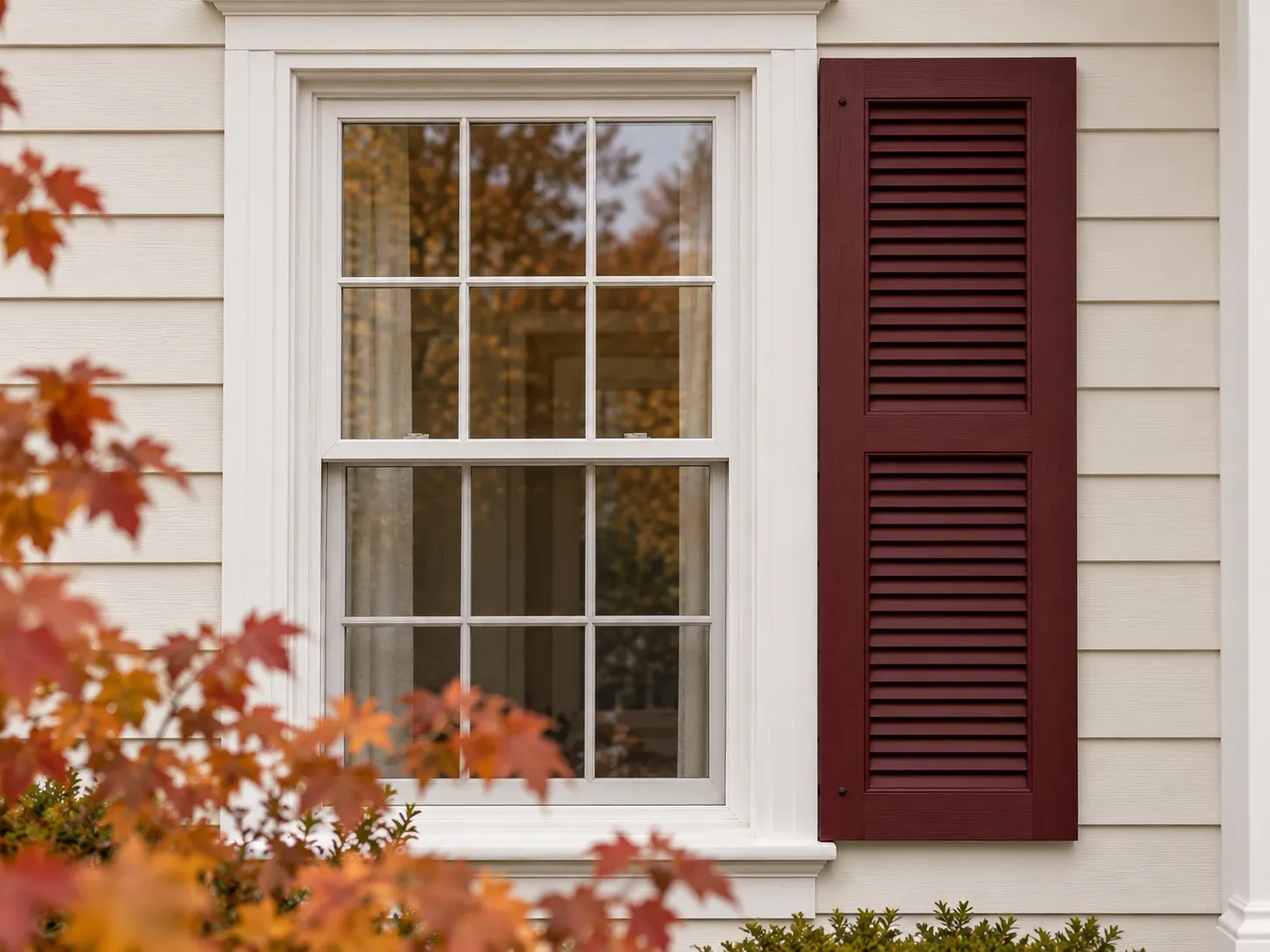 Illustration: painted window trim and siding on a home exterior